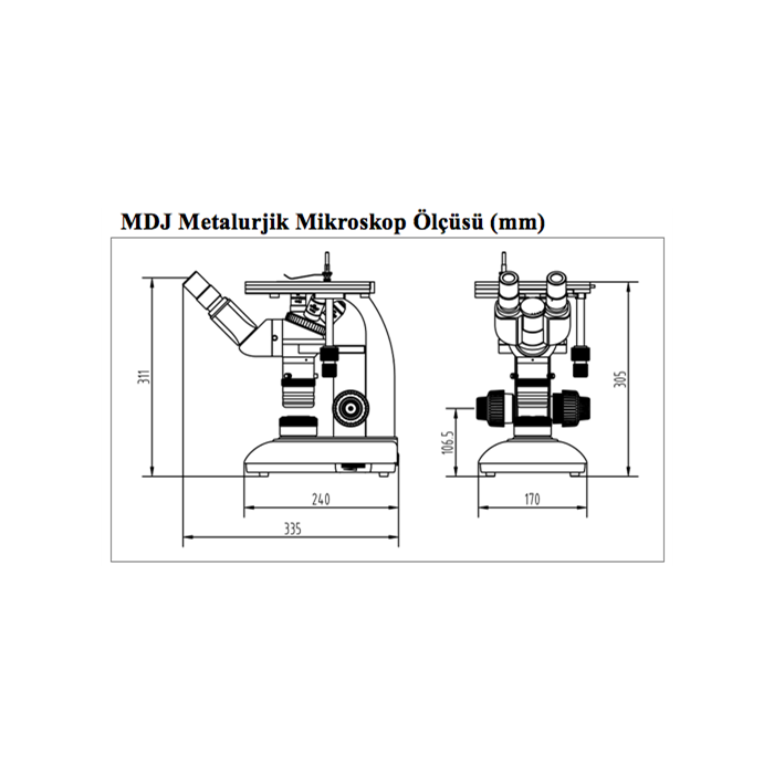 MDJ200 Binoküler İnvert Metal Mikroskop