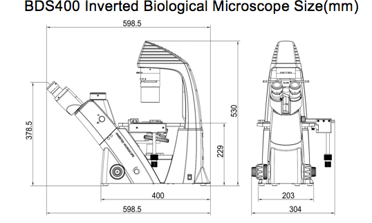 BDS 400 Trinoküler Biyolojik İnvert Faz Kontrast Mikroskop Halojen