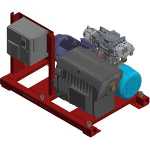 COMBI RU 1102 with R5 RA 0400 C single-stage rotary vane pump and HiLobe 1302 roots pump