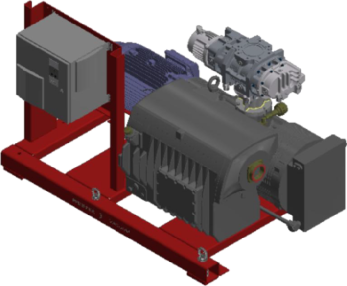 COMBI RU 1152 with R5 RA 0630 C single-stage rotary vane pump and HiLobe 1302 roots pump