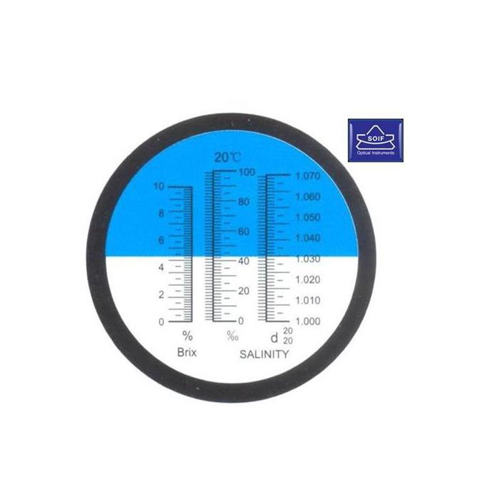 SOIF VBS1-T Tuz Miktarı Ölçümü İçin El Tipi Refraktometre -0~100 %, Özgül Ağırlık; 1.000~ 1.070; Brix;0-10% Salinity Tuz-ATC'li