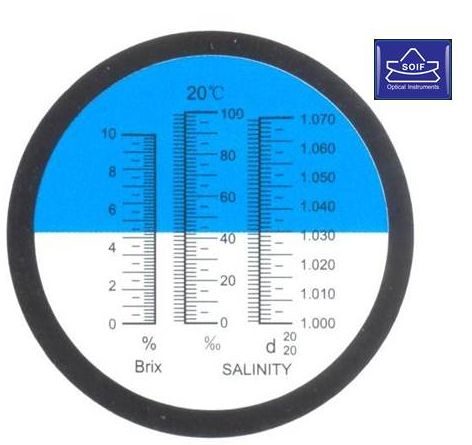 SOIF VBS1-T Tuz Miktarı Ölçümü İçin El Tipi Refraktometre -0~100 %, Özgül Ağırlık; 1.000~ 1.070; Brix;0-10% Salinity Tuz-ATC'li