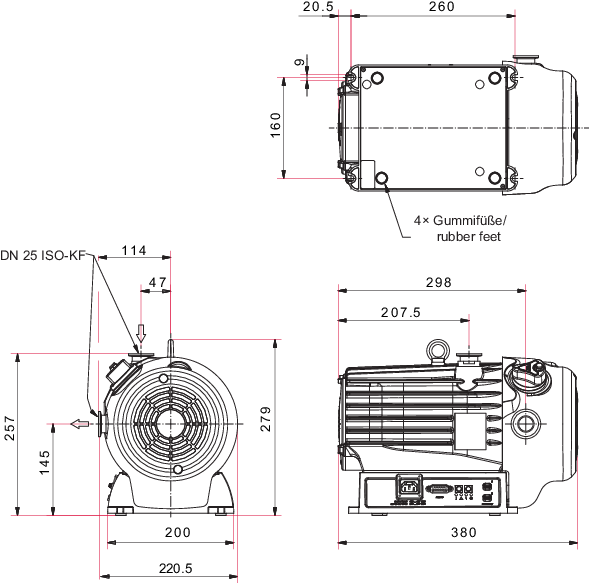 HiScroll 6 Oil-free Scroll Vacuum Pump   DN 25 ISO-KF, S = 6m³/h 