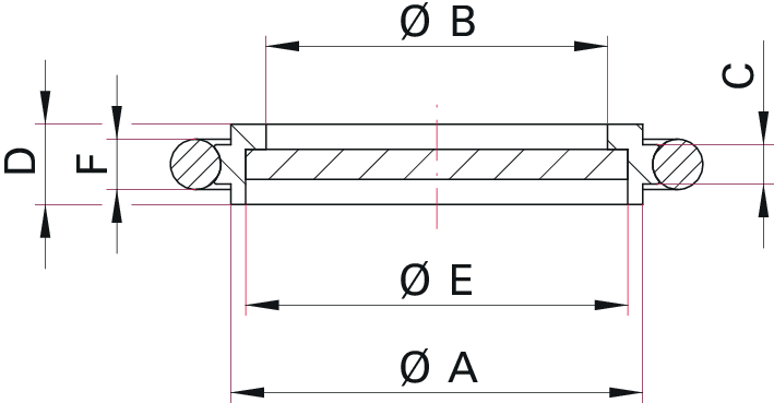 Merkezleme Halkası – DN 10 ISO-KF (Paslanmaz Çelik / FKM)