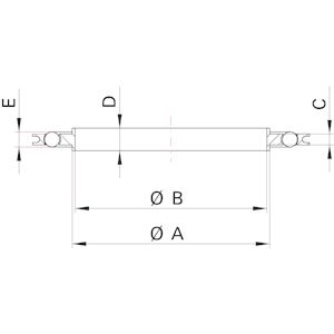 Connection flange DN 160 ISO-K Material Stainless steel 316Ti / 1.4571 O-ring material FKM Temperature range -15 – 150 °C  |  5 – 302 °F |  258.15 – 423.15 K