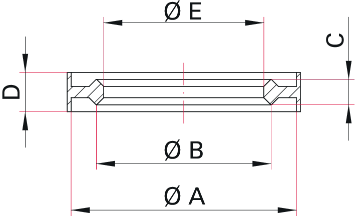 Alüminyum Kenarlı Conta – DN 20–DN 25 ISO-KF (EN AW-6082 / 3.2315)