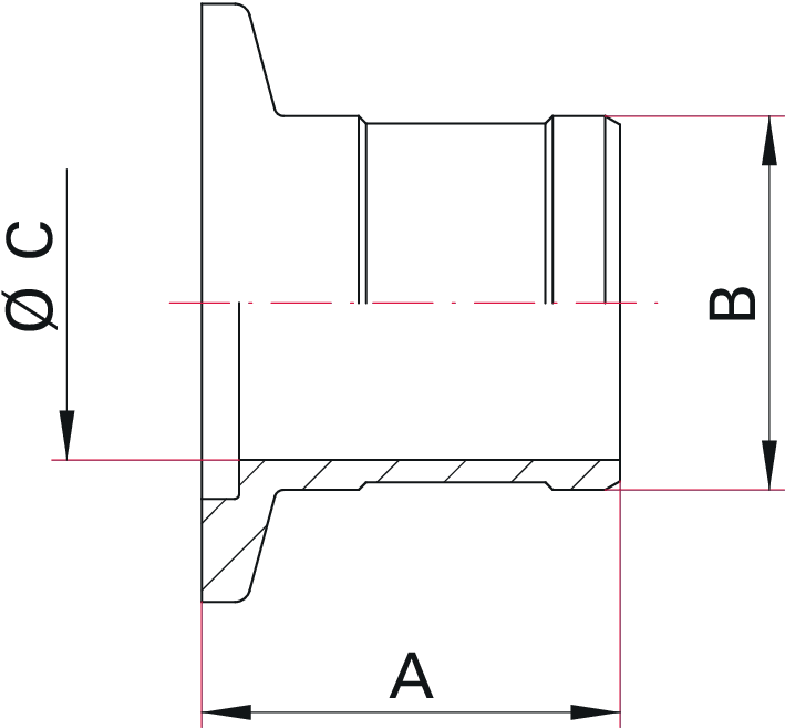 Hortum Adaptörü – DN 40 ISO-KF (Alüminyum EN AW-6082)