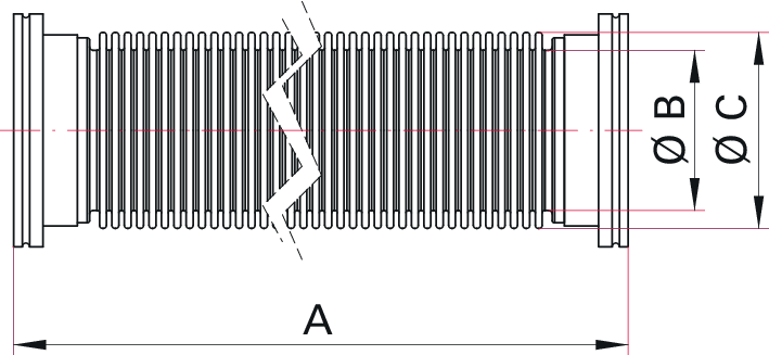 Esnek Hortum – DN 63 ISO-K (Paslanmaz Çelik)  250 mm