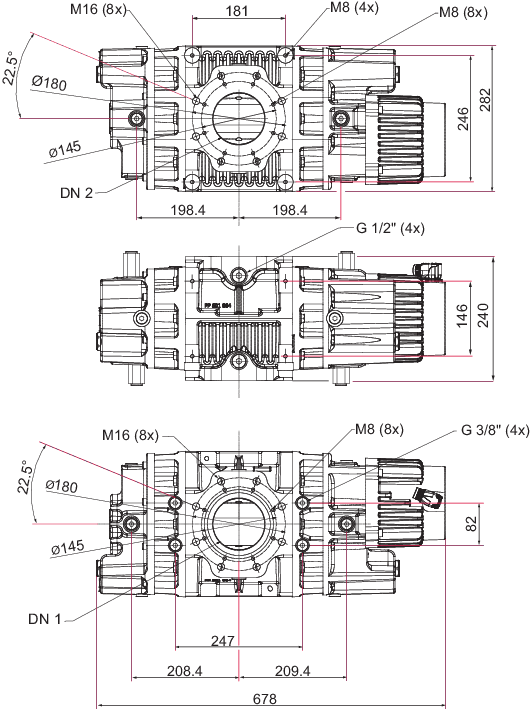 HiLobe 1302, Roots Pump, 400 V, external frequency converter